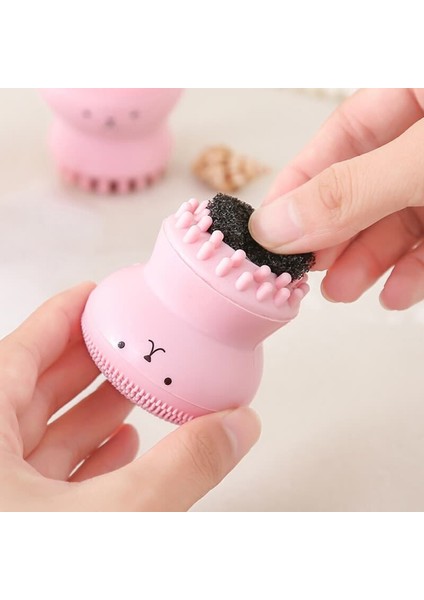 Pembe Ahtapot Yüz Fırçası Sünger Yüz Temizleme Fırçaları Yüz Temizleyici Derin Gözenek Peeling Siyah Nokta Cilt Bakımı Makyaj Araçları (Yurt Dışından)