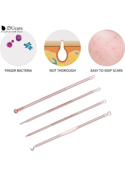 Ducare 4 Adet Paslanmaz Çelik Akne Temizleme Iğneleri Sivilce Siyah Nokta Remover Araçları Yüz Cilt Bakımı Araçları Iğneler Yüz Gözenek Temizleyici (Yurt Dışından) fırsatları