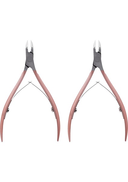 2x Tırnak Eti Itici Cımbız Kesici Makası Clipper Ölü Cilt Sökücü Manikür Sanat Bakım Aracı Pense Pembe (Yurt Dışından)