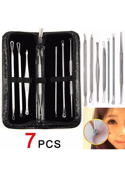 Adet/takım Çift Uçlu Leke Paslanmaz Çelik Akne Iğne Temizleyici Sökücü Kit Yüz Cilt Temizleme Araçları (Yurt Dışından)