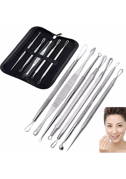Adet/takım Çift Uçlu Leke Paslanmaz Çelik Akne Iğne Temizleyici Sökücü Kit Yüz Cilt Temizleme Araçları (Yurt Dışından) indirimleri