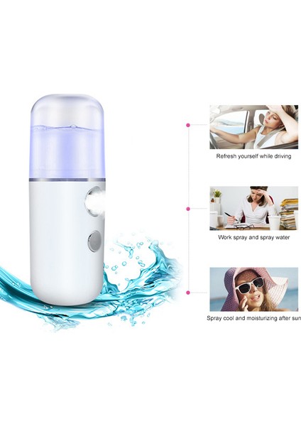 Laıkou Nano Püskürtücü USB Sprey Güzellik Yüz Sis Püskürtücü Nemlendirici Nemlendirici Yatıştırıcı Soğutma Mavi 30ML (Yurt Dışından) fiyatları