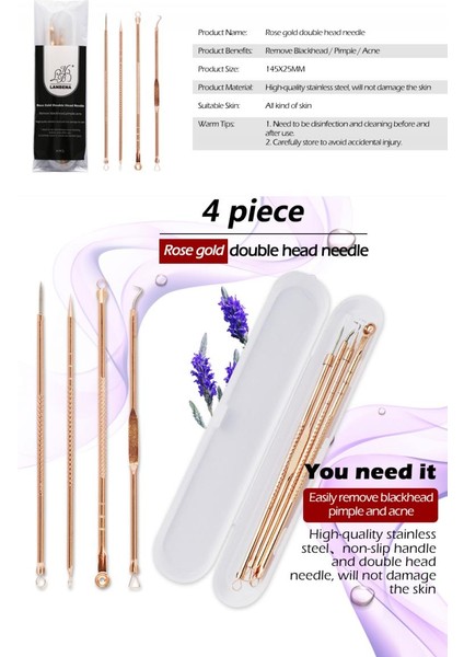 2020 Yeni Paslanmaz Çelik Sivilce Çıkarıcı Çıkarma Aracı Yüz Cilt Bakımı Siyah Nokta Sivilce Sökücü Komedon Özü Ance Iğne Seti (Yurt Dışından) modelleri