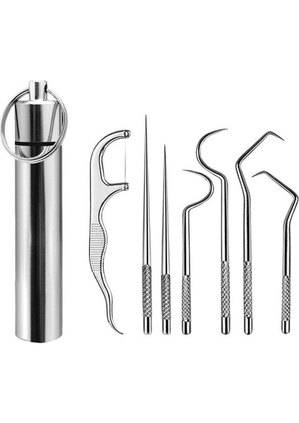 Paslanmaz Çelik Kürdan Seti Diş Diş Ipi Kullanımlık Kürdan Taşınabilir Kürdan Ipi Diş Temizleyici Ağız Temizleme (Yurt Dışından)