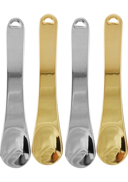 4'lü Metal Makyaj Spatulası, Yüz Maskesi Kepçesi (Gümüş ve Altın) (Yurt Dışından)