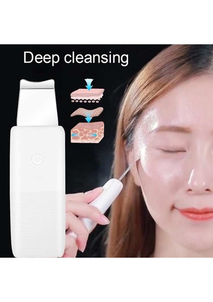 Yeni Ultrasonik Cilt Scrubber Yüz Cilt Derin Temizleyici Spatula Siyah Nokta Akne Temizleme (Yurt Dışından)