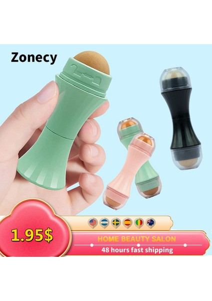 2in1 Doğal Volkanik Yüz Masajı Emici Yağ Kontrolü Mat Makyaj Cilt Bakımı Aracı Yüz Temizleme Yağı Emme Rulo Topu (Yurt Dışından)