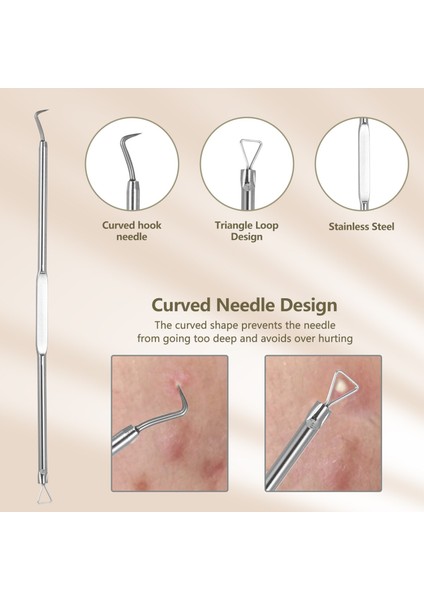 5 Adet Paslanmaz Çelik Akne Temizleme Kiti Siyah Nokta Remover Yüz Sivilce Komedon Iğne Yüz Cilt Bakımı Aracı (Yurt Dışından) fırsatları