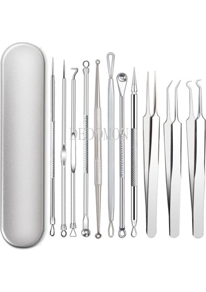 Siyah Nokta Remover Araçları Sivilce Popper Araç Seti Akne Çıkarıcı Aracı Profesyonel Paslanmaz Sivilce Akne Leke Temizleme Alet Takımı (Yurt Dışından)