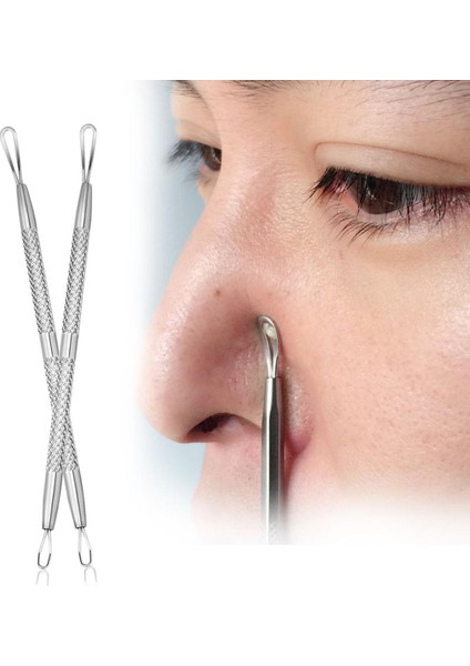 Profesyonel Paslanmaz Çelik Siyah Nokta Komedon Akne Sivilce Leke Çıkarıcı Sökücü Aracı (Yurt Dışından)