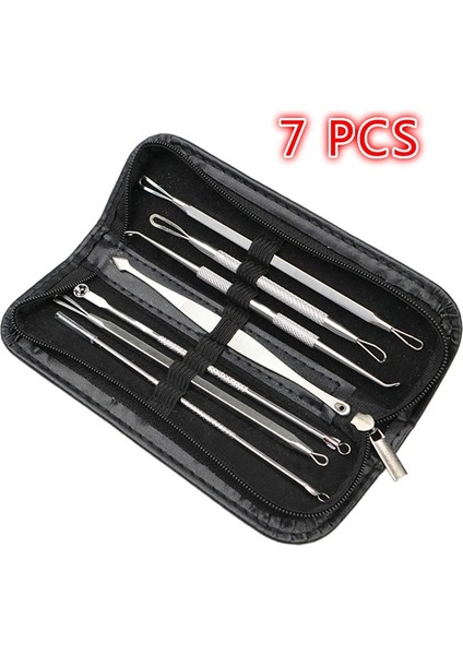 7/8pcs Siyah Nokta Akne Sökücü Kadın Güzellik Komedon Cilt Etiketi Leke Sivilce Sökücü Aracı Gözenek Temizleyici Iğneler Cilt Bakımı Aracıçanta ile 7 Adet (Çanta ile 7 Adet) (Yurt Dışından) fiyatları