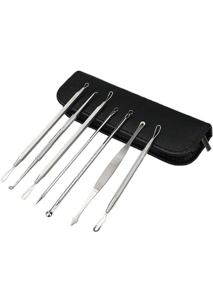 7/8pcs Siyah Nokta Akne Sökücü Kadın Güzellik Komedon Cilt Etiketi Leke Sivilce Sökücü Aracı Gözenek Temizleyici Iğneler Cilt Bakımı Aracıçanta ile 7 Adet (Çanta ile 7 Adet) (Yurt Dışından) indirimleri