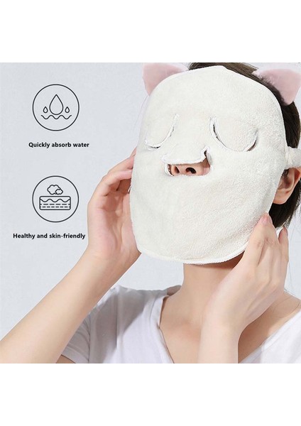 Yüz Havlusu Beyaz Nemlendirici ve Nemlendirici Güzellik Salonu ve Soğuk Sıcak Kompres Maskesi Kalınlaşmış Mercan Polar Yüz Havlusu 24X24CM (Yurt Dışından) fiyatları