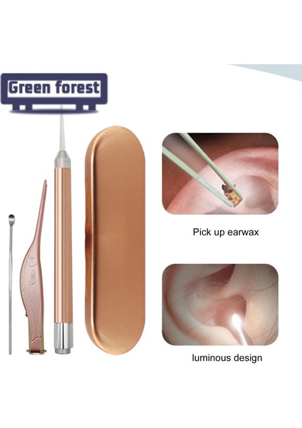 Yeşil Orman Işık Kulak Temizleme Çubuğu Taşınabilir Kulak Temizleme Aracı Balmumu Küret Sökücü (Yurt Dışından) indirimleri