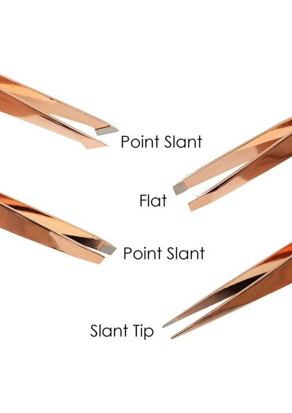Parça Kaş Cımbız Seti-Çeşitli Sivri ve Açılı Pembe Altın (Yurt Dışından) modelleri