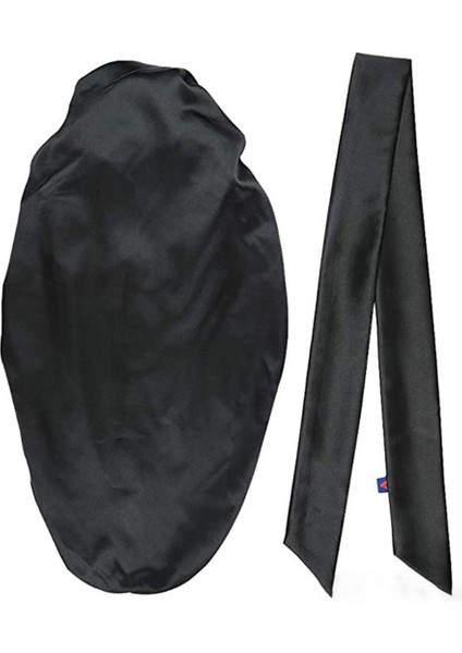 Trendygirl Uzun Saç Wrap Elastik Siyah Kadın Makyaj Yıkama Yüz Saten Kap (Yurt Dışından)