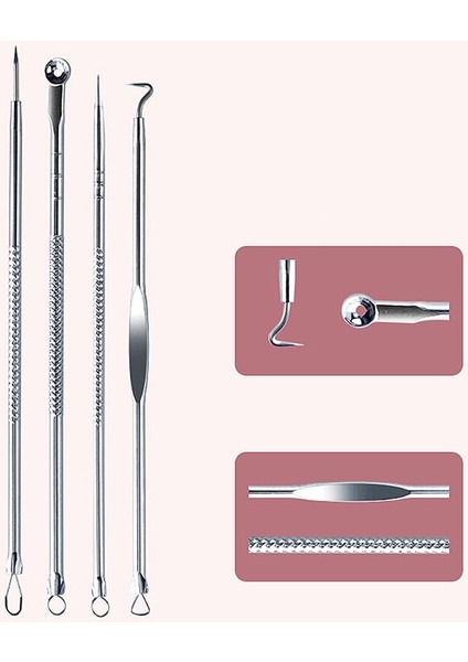 Adet Paslanmaz Çelik Akne Temizleme Iğneleri Sivilce Siyah Nokta Remover Araçları Kaşık Yüz Cilt Bakımı Araçları Iğneler Yüz Gözenek Temizleyici (Yurt Dışından) indirimleri