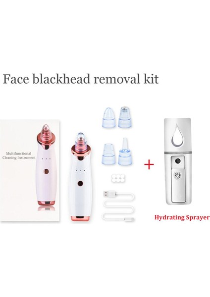 Siyah Nokta Elektrikli Süpürge Gözenek Ance Siyah Nokta Çıkarıcı Yüz Temizleme Sivilce Sökücü Burun Akne Sökücü Nemlendirici Püskürtücü ile (Yurt Dışından)