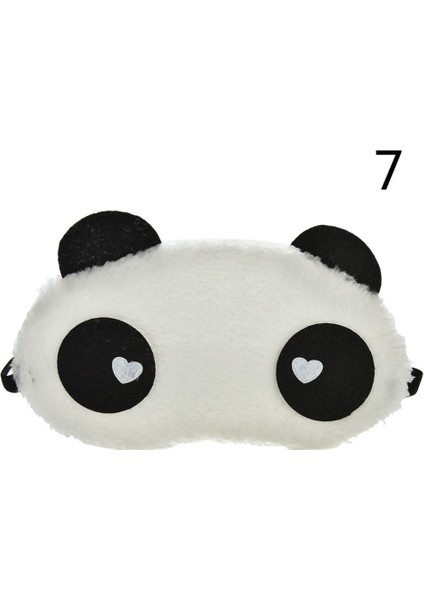 Sevimli Yüz Beyaz Panda Göz Maskesi Siperliği Gölgeleme Uyku Pamuk Gözlük Göz Maskesi Uyku Maskesi Göz Kapağı 3 Stiller Beyaz Kalp 7 (Beyaz Kalp 7) (Yurt Dışından)