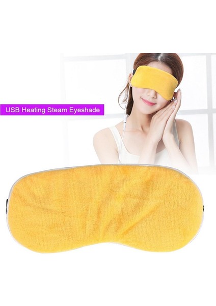 USB Isıtma Buhar Siperliği Lavanta Göz Maskesi Anti Karanlık Daire Göz Bandı Göz Masajı Yorgunluk Giderici Uyku Seyahat Göz Gölge Maskesisarı (Sarı) (Yurt Dışından)