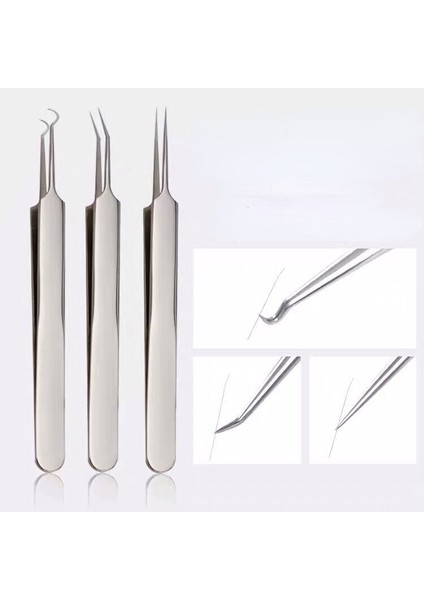 3 Adet/grup Akne Iğne Cımbız Siyah Nokta Leke Sivilce Kaldırma Sivri Viraj Gib Kafa Yüz Bakımı Araçları Comedone Akne Çıkarıcı (Yurt Dışından) indirimleri