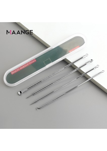 1 【eğlenceli Lıve】 Maange 4 Adet/takım Siyah Nokta Temizleme Kiti Paslanmaz Çelik Kaldırma Gözenek Akne Temizleyici Yüz Bakımı Araç Seti (Yurt Dışından)