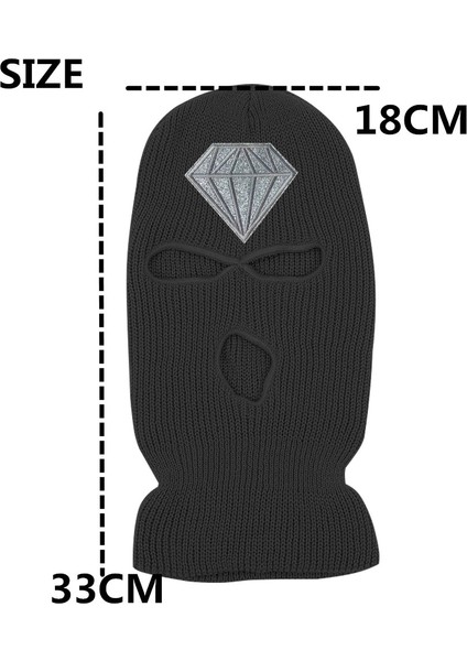 Elmas Glitter Baskılı 3 Delik Tam Yüz Kap Nakış Mektup Kayak Kasketleri Tasarım Sıcak Tutmak Başlık Maskesi Taktik Balaclava Şapka (Yurt Dışından) modelleri