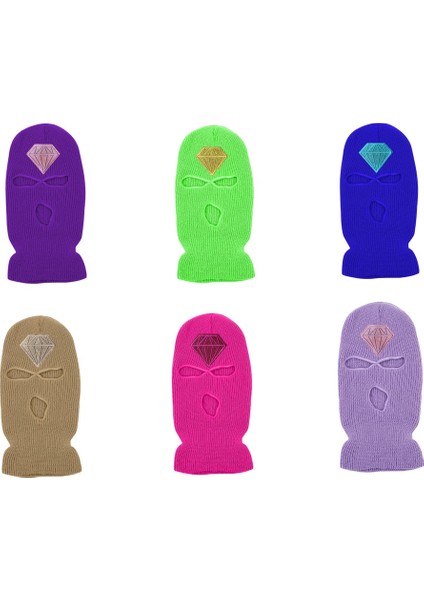 Elmas Glitter Baskılı 3 Delik Tam Yüz Kap Nakış Mektup Kayak Kasketleri Tasarım Sıcak Tutmak Başlık Maskesi Taktik Balaclava Şapka (Yurt Dışından) fırsatları