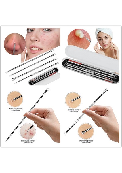 4 Adet Gümüş Akne Siyah Nokta Komedon Siyah Sivilce Leke Çıkarıcı Cilt Bakımı Kadın Güzellik Akne Tedavisi Gözenek Temizleyici Needlegül Altın (Gül Altın) (Yurt Dışından) fırsatları