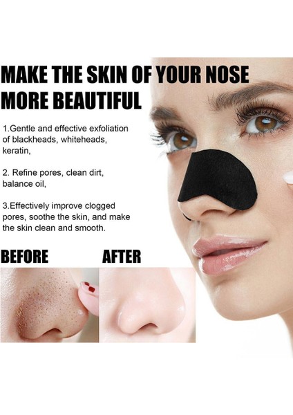 10 Adet Bambu Kömür Siyah Nokta Remover Maske Siyah Noktalar Noktalar Akne Tedavisi Maskesi Burun Etiket Temizleyici Gözenek Derin Temiz Şeritler (Yurt Dışından)