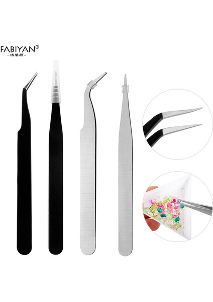 2 Adet Paslanmaz Çelik Toplama Tırnak Sanat Aracı Anti-Manyetik Makası Kesme Cımbız Kavisli Düz Yapay Elmas Glitter (Yurt Dışından) fırsatları
