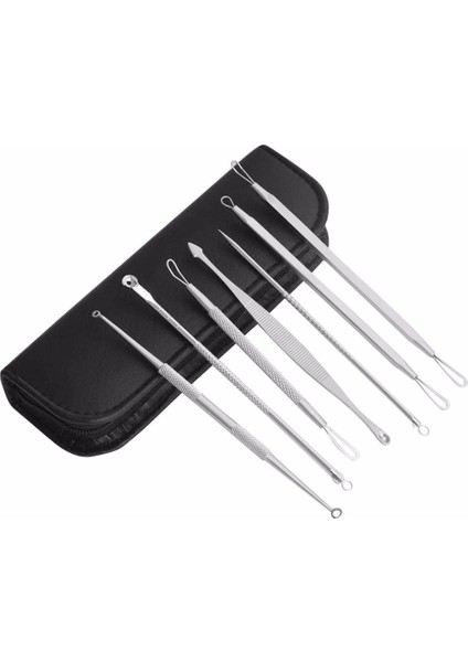 7 Adet/torba Siyah Nokta Remover Araç Seti Yüz Cilt Bakımı Araçları Nokta Komedon Akne Iğne Klipsi Sivilce Cımbız Leke Çıkarıcı + Çanta (Yurt Dışından) fırsatları