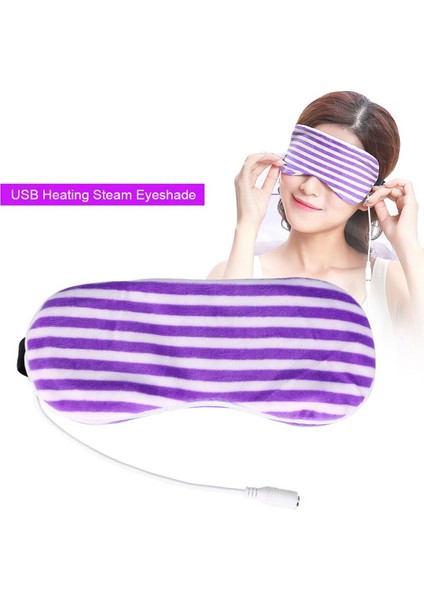 USB Isıtma Buhar Siperliği Lavanta Göz Maskesi Anti Karanlık Daire Göz Bandı Göz Masajı Yorgunluk Giderici Uyku Seyahat Göz Gölge Maskesimor Şerit (Mor Şerit) (Yurt Dışından)