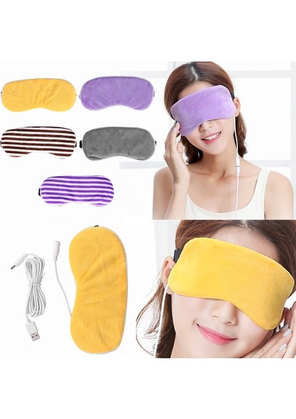USB Isıtma Buhar Siperliği Lavanta Göz Maskesi Anti Karanlık Daire Göz Bandı Göz Masajı Yorgunluk Giderici Uyku Seyahat Göz Gölge Maskesimor Şerit (Mor Şerit) (Yurt Dışından)