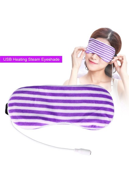 USB Isıtma Buhar Siperliği Lavanta Göz Maskesi Anti Karanlık Daire Göz Bandı Göz Masajı Yorgunluk Giderici Uyku Seyahat Göz Gölge Maskesimor Şerit (Mor Şerit) (Yurt Dışından)