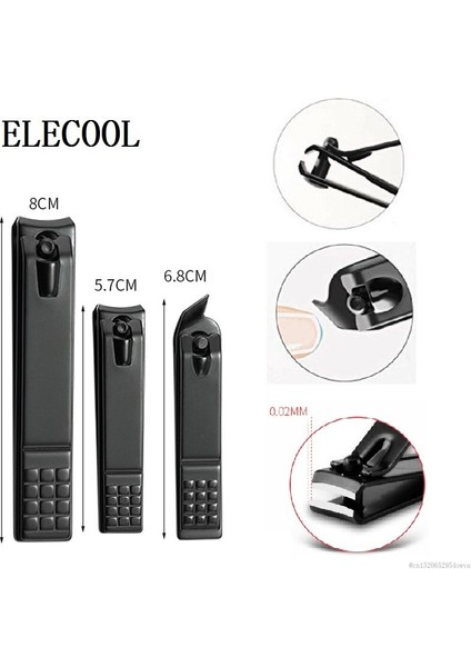 Elecool Siyah Eğim Şekli Paslanmaz Çelik Tırnak Makası Kesici Manikür Düzeltici Taşınabilir Tırnak Bakımı Aracı Parmak Ayak (Yurt Dışından) indirimleri