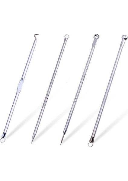 4 Adet Siyah Nokta Komedon Akne Sivilce Belmish Extractor Vakumlu Siyah Nokta Remover Aracı Kaşık Yüz Cilt Bakımı Temizleyici Aracı (Yurt Dışından)