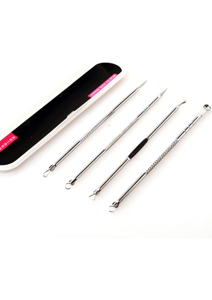 4 Adet Siyah Nokta Komedon Akne Sivilce Belmish Extractor Vakumlu Siyah Nokta Remover Aracı Kaşık Yüz Cilt Bakımı Temizleyici Aracı (Yurt Dışından)