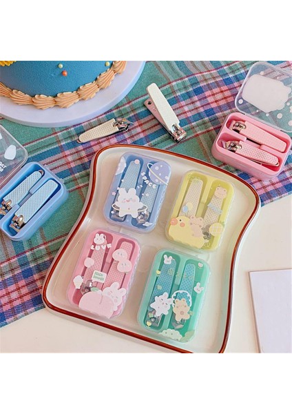 Takım Tırnak Makası Zarif Desen Kaymaz Metal Küçük Tırnak Makası Karikatür Saklama Kutusu Seti Okul Için (Yurt Dışından)