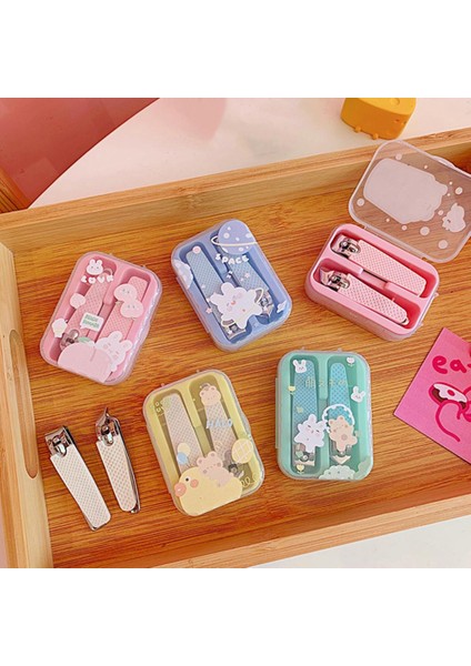 Takım Tırnak Makası Zarif Desen Kaymaz Metal Küçük Tırnak Makası Karikatür Saklama Kutusu Seti Okul Için (Yurt Dışından) fiyatları