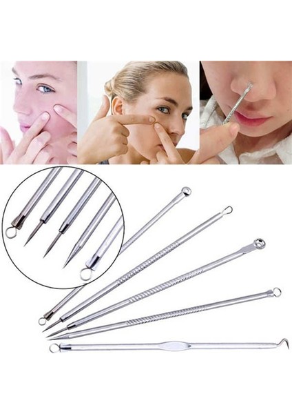 9 Adet Paslanmaz Akne Iğnesi Siyah Nokta ve Sivilce Sökücü Yüz Bakımı Komedon Çıkarıcı Kafa Sökücü Aracı Setleri Nokta Temiz SIYAH9PCS Opp（9pcs Opp） (Yurt Dışından) fırsatları