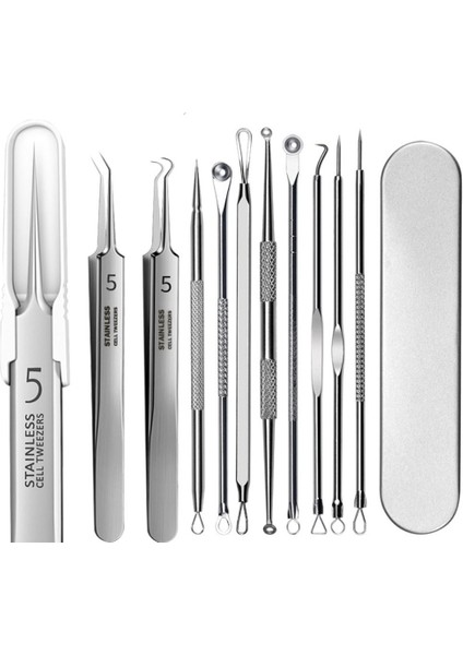 8 Adet/takım Ultra Ince Derin Temizleyici Yüz Bakımı Güzellik Salonu Siyah Nokta Cımbız Hücre Klip Sivilce Sökücü Akne Iğnesi (Yurt Dışından)