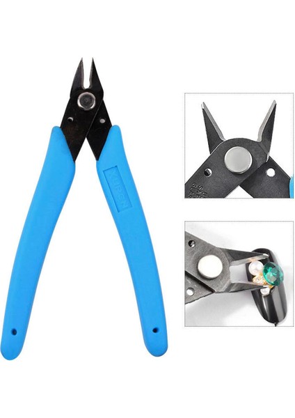 Rhinestone Sökücü Pense Mavi Paslanmaz Çelik Tırnak Dekorasyon Makas Boşaltma Matkap Klip Çok Fonksiyonlu Manikür Araçları (Yurt Dışından)