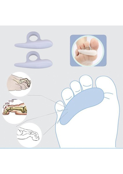 Tek Delikli Ayak Ağrısı Giderici Silikon Parmak Ayırıcı Çekiç Parmak Ortezi - Mikly Beyaz (Yurt Dışından) fiyatları