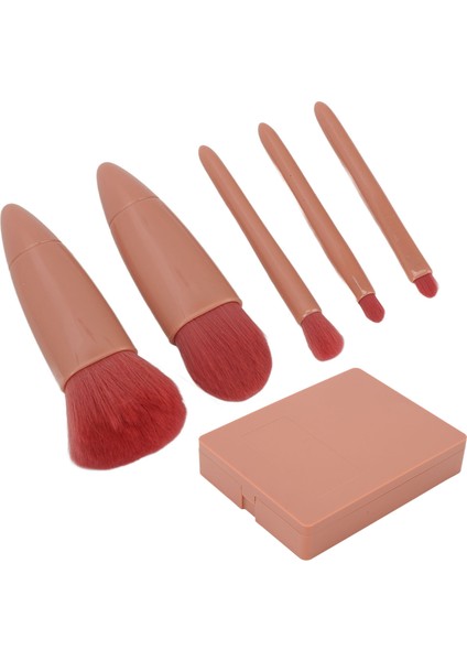 Hao Kan 5 Adet Makyaj Fırça Seti Göz Farı Gevşek Ayar Pudra Taşınabilir Komple Ayna Kozmetik Fırça Seti (Yurt Dışından)