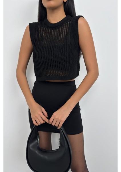 Ajurlu Crop Süveter