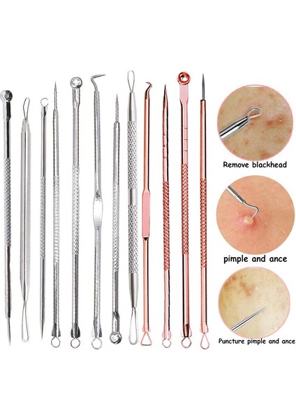Siyah Nokta Komedon Sivilce Akne Çıkarıcı Sökücü Aracı Set Siyah Nokta Sivilce Sökücü Aracı Kaşık Yüz Temizleme Için (Yurt Dışından)