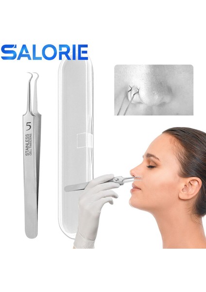 Çelik Hücre Klipsli Cımbız Ultra-Ince Akne Paslanmaz Siyah Noktaları Kaldırmak ve Akne Sıkmak Için Güzellik Salonları Için Akne Araçları (Yurt Dışından)