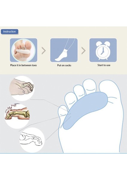 Tek Delikli Ayak Ağrısı Giderici Silikon Parmak Ayırıcı Çekiç Parmak Ortezi - Mikly Beyaz (Yurt Dışından) indirimleri