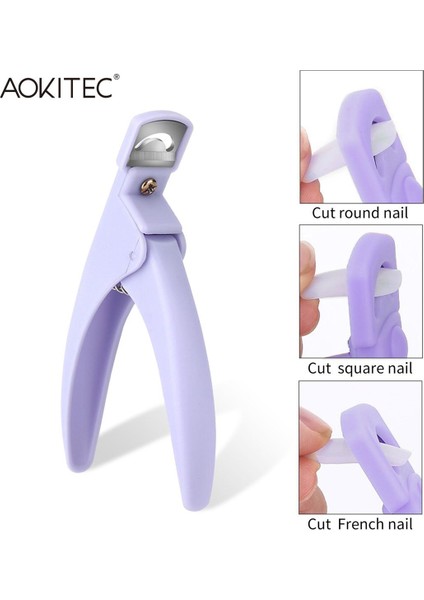 Aokitec Manikür Kelime Makas Diy Fransız Çivi Düz Ağız Makas Tırnak Dükkanı Manikür Aletleri U Şeklinde Makas (Yurt Dışından)